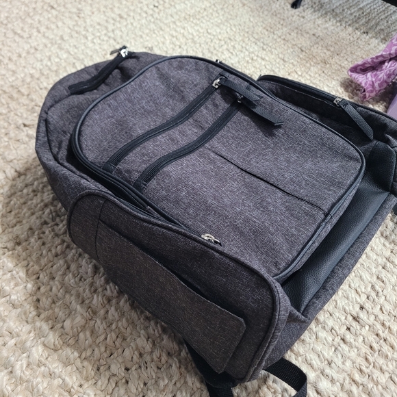 Baby Boom Adjustable Shoulder Strap Insulated Pockets Backpack Diaper Bag Black - Picture 2 of 11